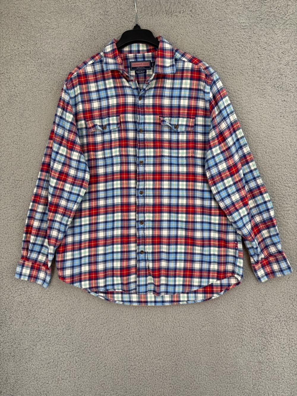 Vineyard vines Owen shirt men’s large long sleeve button up plaid flannel red